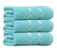 Towelogy® Luxury Egyptian Cotton Face Cloth Flannel Fingertip Towels Set 500 GSM Supersoft and Highly Absorbent Washcloths 30x30 cm (Pack 3, Aqua)