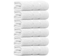 Towelogy® Luxury Egyptian Cotton Face Cloth Flannel Fingertip Towels Set 500 GSM Supersoft and Highly Absorbent Washcloths 30x30 cm (Pack 12, White)