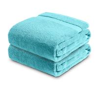 Towelogy Luxury Extra Large Bath Towels 90x140cm | 100% Egyptian Cotton Ring Spun Soft and Absorbent Hotel Quality Spa Bath Sheet (2, Aqua Blue)