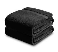 Towelogy Luxury Extra Large Bath Towels 90x140cm | 100% Egyptian Cotton Ring Spun Soft and Absorbent Hotel Quality Spa Bath Sheet (Noir Black, 2)