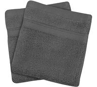 Towelogy® Luxury Flannel Face Cloth | Ultra Soft 100% Cotton Face Towels | 33x33cm (Grey, 2 Pack)