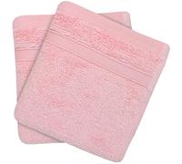 Towelogy® Luxury Flannel Face Cloth | Ultra Soft 100% Cotton Face Towels | 33x33cm (Pink, 2 Pack)