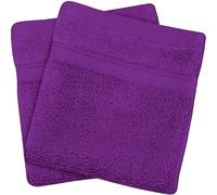 Towelogy® Luxury Flannel Face Cloth | Ultra Soft 100% Cotton Face Towels | 33x33cm (Purple, 2 Pack)