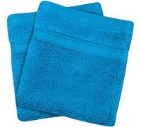 Towelogy® Luxury Flannel Face Cloth | Ultra Soft 100% Cotton Face Towels | 33x33cm (Teal, 2 Pack)