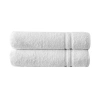Towelogy® Luxury Hotel & Spa Bath Towels 100% Cotton 550 GSM Highly Absorbent & Quick Dry For Daily Use Bathroom Shower White 70cmx135cm (2 Bath Towels)