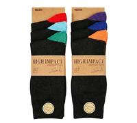 Towelogy Mens Cotton Dress Socks | Breathable, Patterned, Soft Top Socks for Men | Black, Blue, Grey Socks in Multipattern Sets | UK Size 6-11 (Style B)