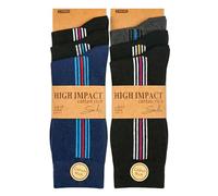 Towelogy Mens Cotton Dress Socks | Breathable, Patterned, Soft Top Socks for Men | Black, Blue, Grey Socks in Multipattern Sets | UK Size 6-11 (Style D)