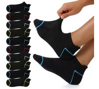 Towelogy Mens Cushioned Black Ankle Socks 6 Pack Cotton Low Cut Breathable Trainer Socks Size 6-11 (Multipack 01)