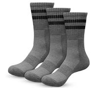 Towelogy Mens Sports Crew Socks, 3 Pairs - Running Cushioned Athletic | UK 6-12 (Grey)