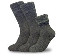 Towelogy Mens Ultra Thick Fluffy Winter Socks - 2.4 TOG Thick Non Elastic Thermal Socks for Men - Perfect For Wearing To Bed, Around the House and Outdoor (Olive)