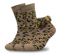 Towelogy Merino Wool Thermal Socks for Women, 1 Pair Thick Soft Fluffy Cozy Bed Socks, Warm Heated Feel Winter Lounge Crew Socks UK 4-8 (1, Khaki)