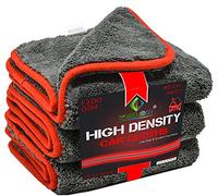 Towelogy® Microfibre Car Cloths 1200GSM High Density Dual Power Auto Detailing Towels 40x40cm (Grey, Pack Of 3)