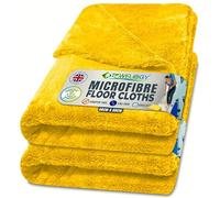 Towelogy® Microfibre Floor Cloths Heavy Duty | Extra Large, Super Absorbent Floor Cleaning Cloths | Mop Pads Replacement for Dry Cleaning, Wet Cleaning and Flap Mop Use | 60x40cm (2, Yellow)