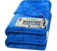 Towelogy® Microfibre Floor Cloths Heavy Duty | Extra Large, Super Absorbent Floor Cleaning Cloths | Mop Pads Replacement for Dry Cleaning, Wet Cleaning and Flap Mop Use | 60x40cm (2, Blue)