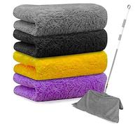 Towelogy® Microfibre Floor Cloths Heavy Duty | Extra Large, Super Absorbent Floor Cleaning Cloths | Mop Pads Replacement for Dry Cleaning, Wet Cleaning and Flap Mop Use | 60x40cm (4, Assorted)