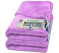 Towelogy® Microfibre Floor Cloths Heavy Duty | Extra Large, Super Absorbent Floor Cleaning Cloths | Mop Pads Replacement for Dry Cleaning, Wet Cleaning and Flap Mop Use | 60x40cm (2, Purple)