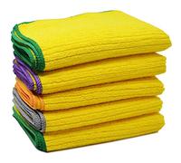 Towelogy® Microfibre Kitchen Dish Cloths Washing Up Dishcloths Antibacterial Super Absorbent Scratch Free & Lint Free Fast Drying Cleaning Tea Towels 30cmx40cm (Yellow, Pack Of 10 (30x40cm))