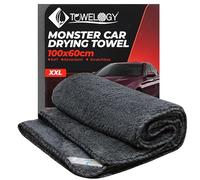 Towelogy Monster Car Drying Towel 60x100cm - XXL Double-Sided Ultra-Thick Microfibre, Super Absorbent & Streak-Free, Premium Heavy-Duty Material for Car Detailing (1, XX Large)