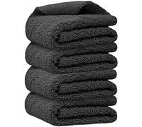 Towelogy Multipurpose Microfibre Car Cleaning Cloths Edgeless for Auto Finishing Detailing Polishing Washing and Drying 40x40cm (Grey, 4)