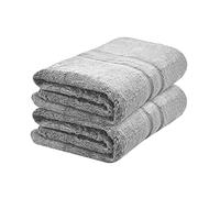 Towelogy® Pack of 2 Hand Towels for Bathroom Oeko-Tex Certified Eco-friendly 100% Egyptian Cotton Zero Twist Super Soft & Absorbent Multipurpose Use 50 x 80 cm (Silver, 2)
