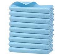 Towelogy Pack of 9 Microfibre Glass Cleaning Cloth Perfect for Windows & Mirror Surfaces Polishing Fish-scale Pattern Lint Free | Standard Size 30x30cm (9, Aqua Blue)