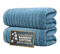 Towelogy Premium Bath Towels for Bathroom Set of 2 (70x120 cm), Super Soft Bamboo Cotton Blend Bathroom Towels (2, Teal)