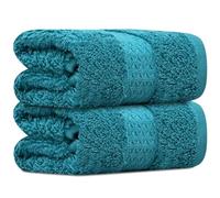 Towelogy Premium Face Cloths 100% Combed Cotton Fade Resistant 33x33cm - Super Soft Face Cleansing Towels Flannels Hotel Quality (2, Turquoise)