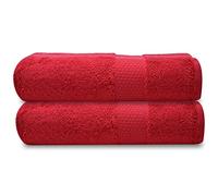 Towelogy® Premium Large Hand Towels Set 100% Combed Ring Spun Cotton Quick Dry & Super Absorbent Hotel Quality Multipurpose for Bathroom Spa Gym & Travel Size 50x85cm (Red Wine, Pack Of 2)