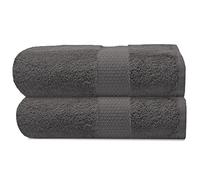 Towelogy® Premium Large Hand Towels Set 100% Combed Ring Spun Cotton Quick Dry & Super Absorbent Hotel Quality Multipurpose for Bathroom Spa Gym & Travel Size 50x85cm (Grey Charcoal, Pack Of 2)
