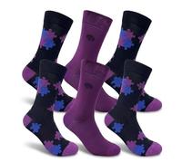 Towelogy Premium Mens Bamboo Socks 3 Pack Moisture Wicking & Anti-Odour Dress Socks 78% Natural Bamboo Silky Soft Fits Size 7-11 | Made In Turkey (Purple 02)