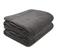 Towelogy® Premium Oversized Bath Sheets (100x180cm) 100% Egyptian Combed Cotton Quick Dry & Absorbent Extra Large Jumbo Bath Towels Hotel Quality (Charcoal Grey, 2)