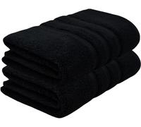 Towelogy® Premium Quick Dry Bath Sheets Oeko-Tex Certified Ecofriendly 100% Cotton Zero Twist Large Bath Towels Highly Absorbent Fade & Tear Resistant 90cmx140cm (Noir Black, 2)