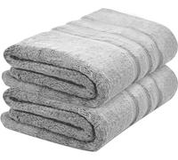 Towelogy® Premium Quick Dry Bath Sheets Oeko-Tex Certified Ecofriendly 100% Cotton Zero Twist Large Bath Towels Highly Absorbent Fade & Tear Resistant 90cmx140cm (Silver Grey, 2)