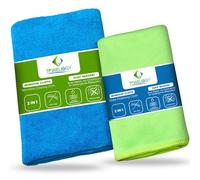 Towelogy® Premium Window Cleaning Cloths - Set Of 2 | Streak & Smudge Free Windows, Just With Water | Microfibre Window Cleaner Cloth | Lint Free Glass Cloths For Windows | Effective & Reusable