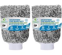 Towelogy® Professional Car Wash Mitt Twin Pack - Super Absorbent, Low Friction Glove for Swirl Free Finish - Microfibre Car Washing Mitt, Ideal for Detailing and Care (Black)