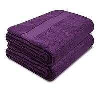 Towelogy® Quick Dry Large Bath Towels Set Egyptian Cotton Ring Spun Premium Hotel Quality Super Absorbent Bathroom Towel 70x125cm (Purple Aubergine, 2)