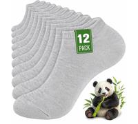 Towelogy Spootless 12 Pack Grey Ladies Bamboo Ankle Trainer Socks | Soft Bamboo Socks Women | Comfortable Low Cut Breathable Summer Trainer Socks | UK Size 4-7
