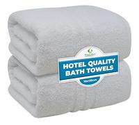 Towelogy White Large Bath Towels for Bathroom 2 Pack - 100% Cotton Quick-Dry and Absorbent 70x135cm