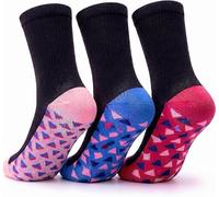 Towelogy Womens Bamboo Crew Socks 3 Pairs, Patterned Ladies Bamboo Socks Soft Breathable Everyday Socks Size 4-7 (Set 1)