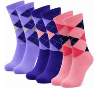 Towelogy Womens Crew Socks Ladies Cotton Rich Patterned Everyday Casual Comfortable Stretch Multipack 6 Pairs Assorted Styles (Assorted)