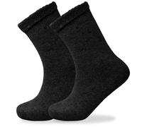 Towelogy Womens Diabetic Merino Wool Socks Loose Top Ultra Warm Winter Thermal Bed Socks UK Size 4-8 (Black, 1 Pair)