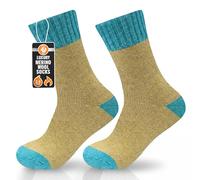 Towelogy Womens Merino Wool Thermal Socks - 2.4 TOG Warm Winter Thick Cozy Crew Boot Socks UK 4-7 One Size (1, Coffee)