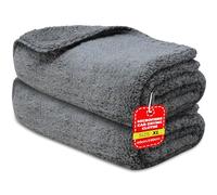 Towelogy X007 Microfibre Gaint Car Drying Towel Extra Large 40x60cm - XL Auto Detailing Towel Ultra Plush & Absorbent (2, XL (40x60cm))