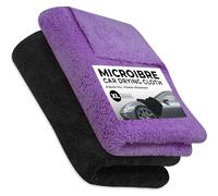 Towelogy XL Microfibre Car Drying Towel & Car Polishing Cloth - Scratch-Free, Lint-Free, Dual-Purpose Auto Detailing Cloth for Cars, Vans and SUV (2, Lilac/Grey)