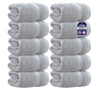 Towelogy Zero Twist Face Cloths 33x33cm - 100% Egyptian Cotton Washcloths Absorbent & Super Soft Hotel Quality Towels | Oeko-Tex Certified (10, Silver Grey)