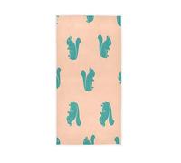 Towels Blue Squirrel Pattern On Peach Hand Towels Decorative Soft Wash Cloth 40X70Cm For Sauna Bathroom Kitchen