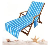 Towels for Deck Chairs, Quick Drying, Absorbent Cover, Non-Slip, Size 210 x 73 cm, Side Supply on the Patio by the Pool, Integrated Storage Side Pockets, Suitable for S