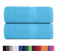 vidaXL Guest Towels - 2 Piece Set - 100% Cotton - Turquoise - Soft & Absorbent - 30x50 cm - Machine Washable