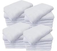 Towels N More 15X25 Hand Towels - 24 Pack White Soft 100% Cotton Ring Spun Loops - Highly Absorbent and Quick Drying Premium Fluffy and Plush Linen Essentials - Ideal for Bathroom, Spa, and Gym Use