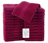 Towels Pack of 12 Cotton Face Cloths Set (30 x 30 cm) Super Soft Extra Absorbent Quick Dry Washcloths Gym Spa Sports 500-GSM (Pink, 12)